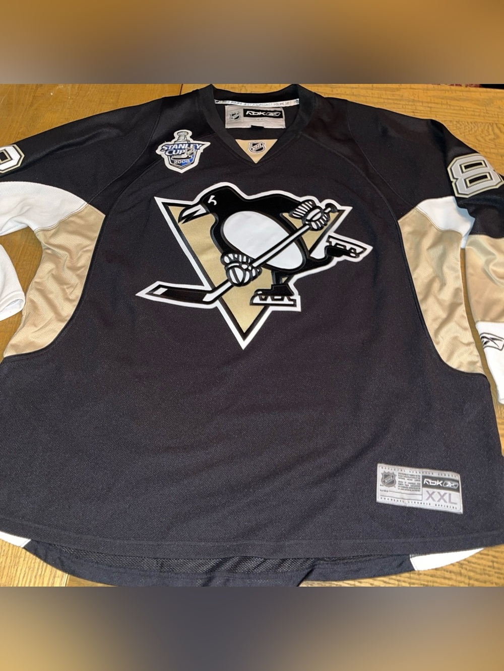 Reebok Pittsburgh Penguins Hossa XXL Black Gold Jersey RARE
